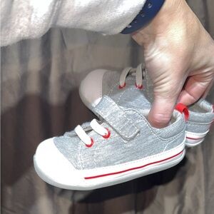 See Kai Run Gray and Red Baby Shoes